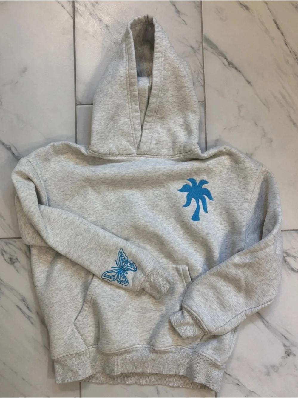 Pink Palm Puff “To Live for the Hope of It All” hoodie - gray/blue - size XXS - Picture 3 of 5